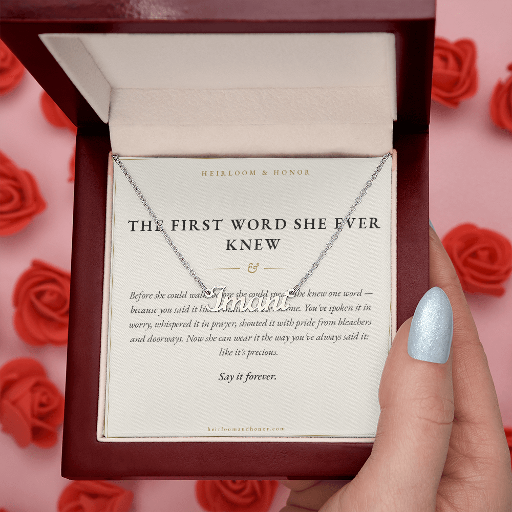 Custom Name Necklace — Personalized Gift with 'Say It Forever' Message Card