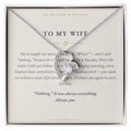 To My Wife Forever Love heart necklace displayed on keepsake message card in gift box, Heirloom & Honor